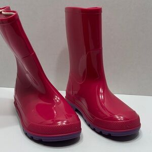 Girls Pink and Purple Rain Boots Size 9-10